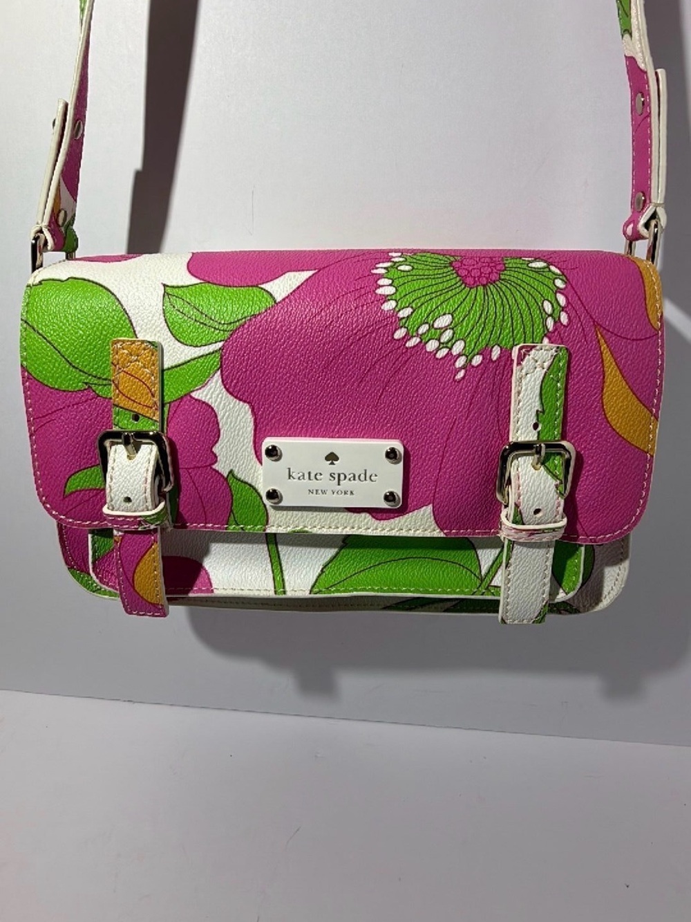 kate spade Pink and Green Floral Crossbody Bag